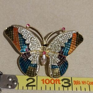 Unlisted Multicolor Crystal Butterfly Brooch